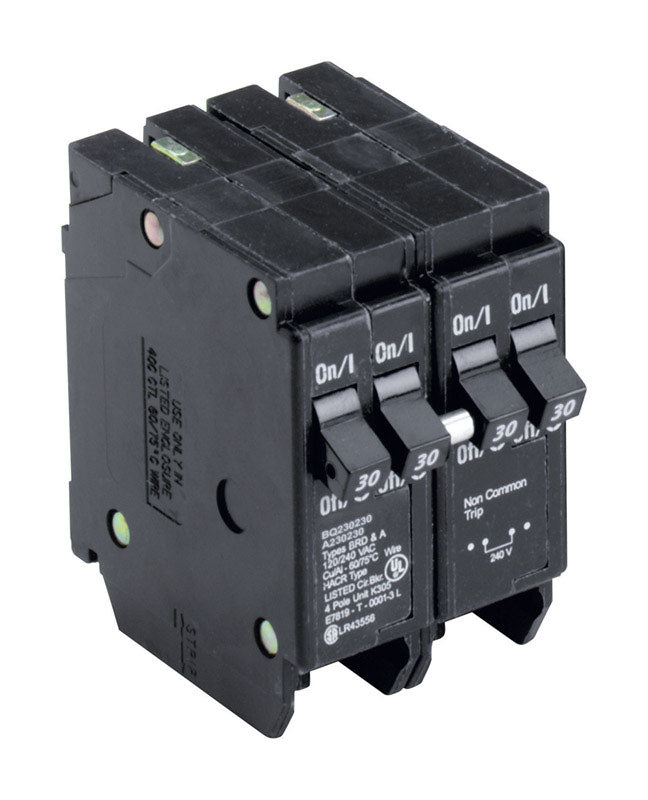 Eaton 30/30 amps Plug In 4-Pole Circuit Breaker BQ230230
