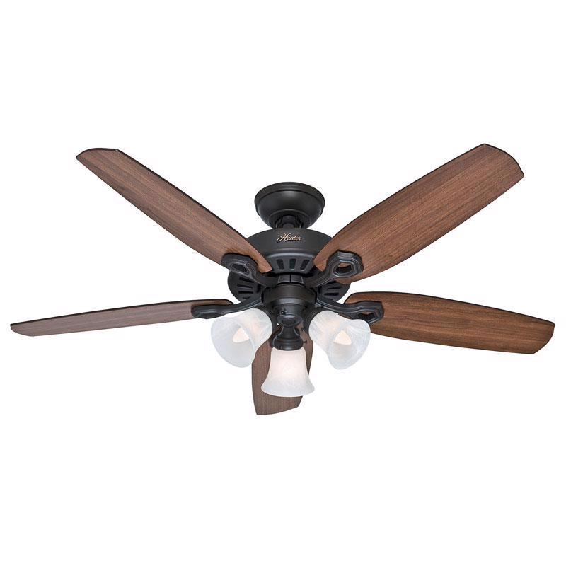 Hunter Builder Plus 52 in. New Bronze Brown LED Indoor Ceiling Fan 53238