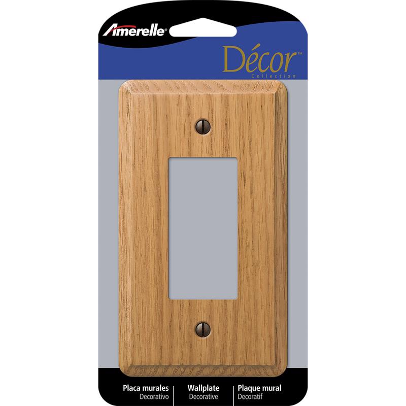 Amerelle Contemporary Brown 1 gang Wood Decorator Wall Plate 901RL 1 pk