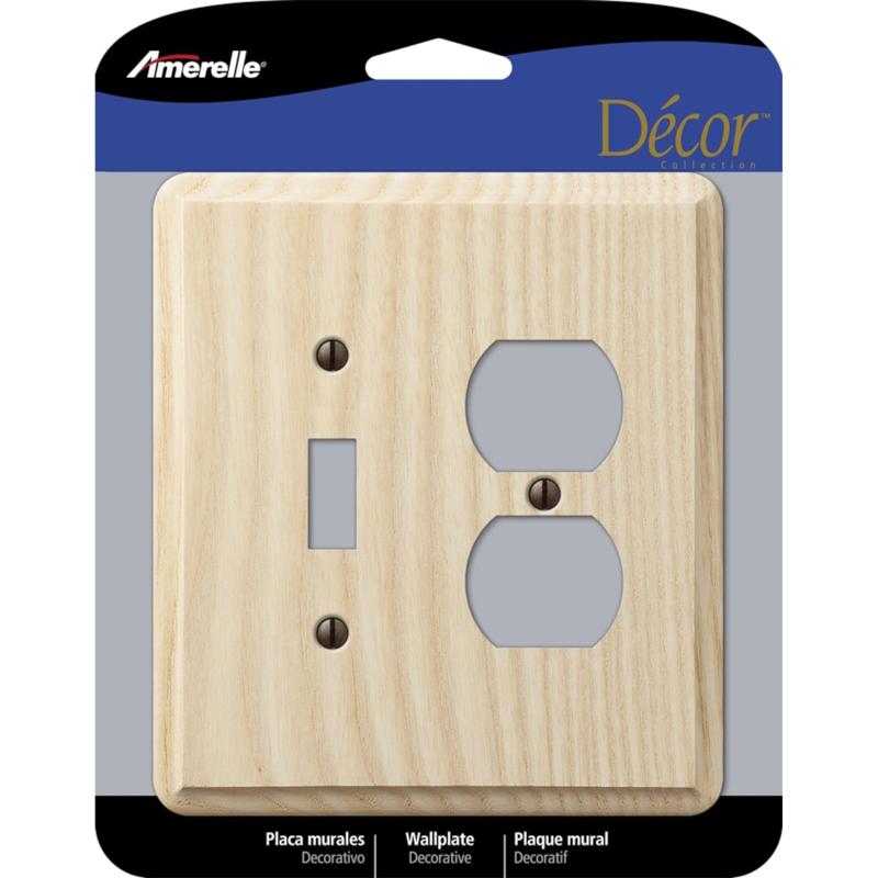 Amerelle Contemporary Unfinished Beige 2 gang Ash Wood Duplex/Toggle Wall Plate 401TD 1 pk