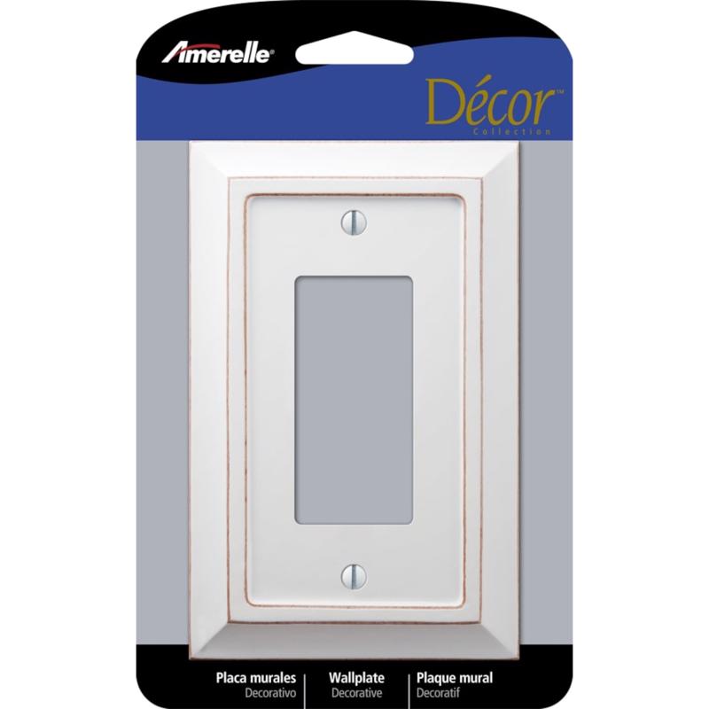 Amerelle Savannah White 1 gang Wood Decorator Wall Plate 4040RDW 1 pk