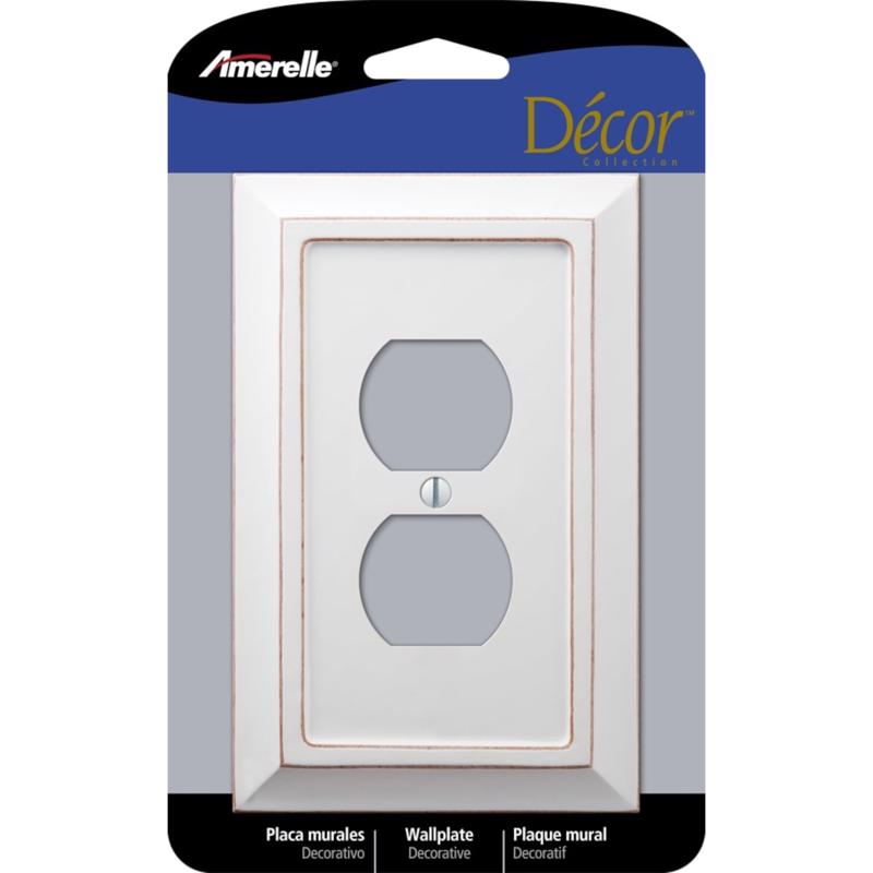 Amerelle Savannah White 1 gang Wood Duplex Wall Plate 4040DDW 1 pk