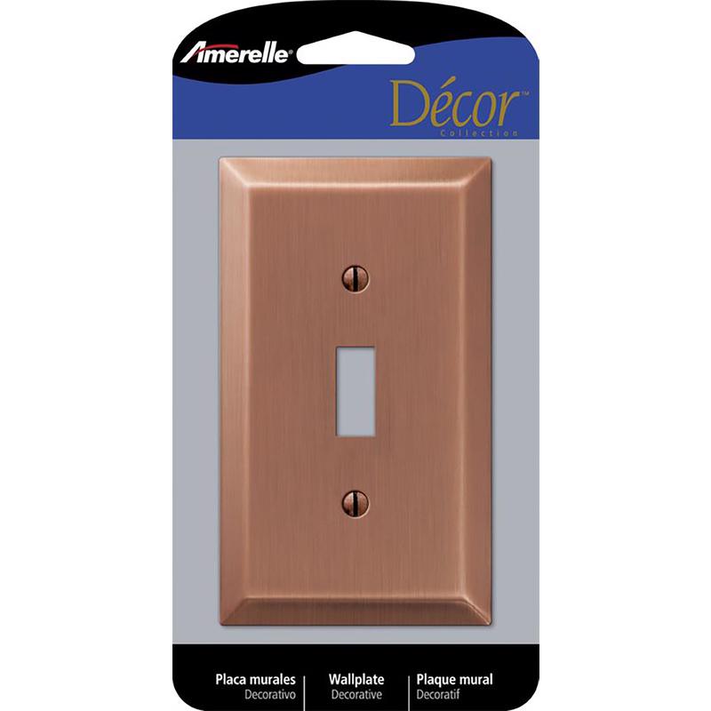 Amerelle Century Antique Copper 1 gang Stamped Steel Toggle Wall Plate 163TAC 1 pk