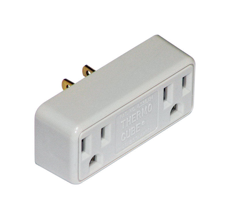 Thermocube Polarized 2 outlets Thermostatically Controlled Outlet TC-3 1 pk