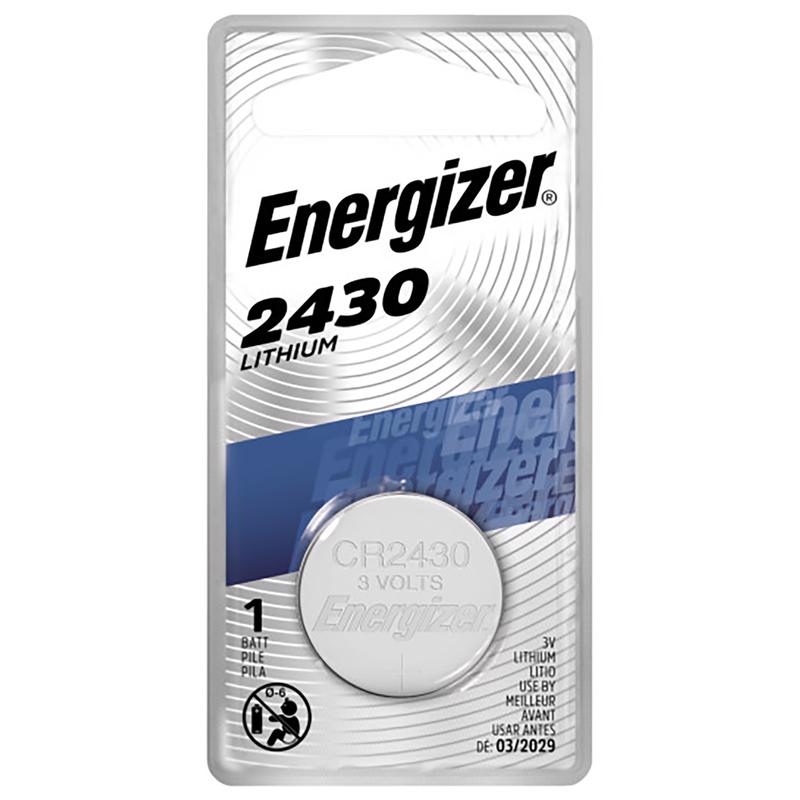 Energizer Lithium Coin 2430 3 V 0.29 mAh Keyless Entry Battery ECR2430BP 1 pk, Pack of 6
