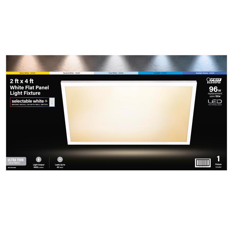 Feit EDGELIT 1 in. H X 24 in. W X 48 in. L Frost White LED Flat Panel Light Fixture FP2X4/6WY/WH