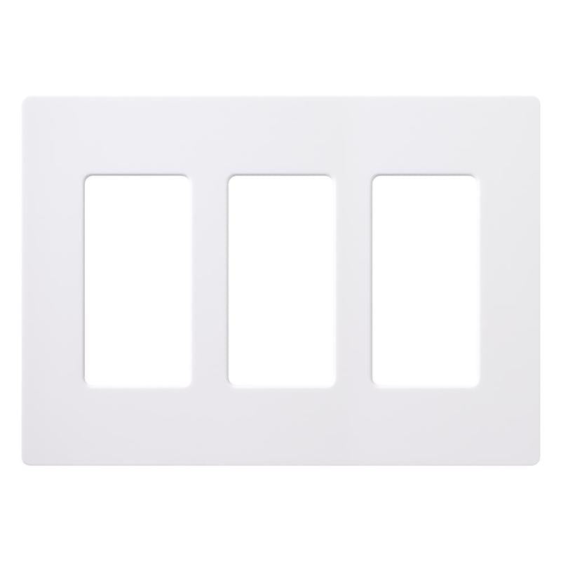 Lutron Claro White 3 gang Plastic Decorator Wall Plate CW-3B-WH 1 pk