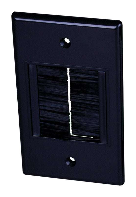 Monster Just Hook It Up Black 1 gang Plastic Home Theater Brush Wall Plate JHIU0069 1 pk