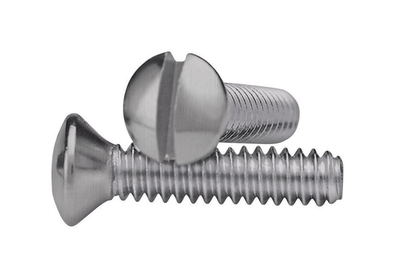 Amertac No. 6 X 1/2 in. L Slotted Oval Head Standard Wallplate Screws PSN