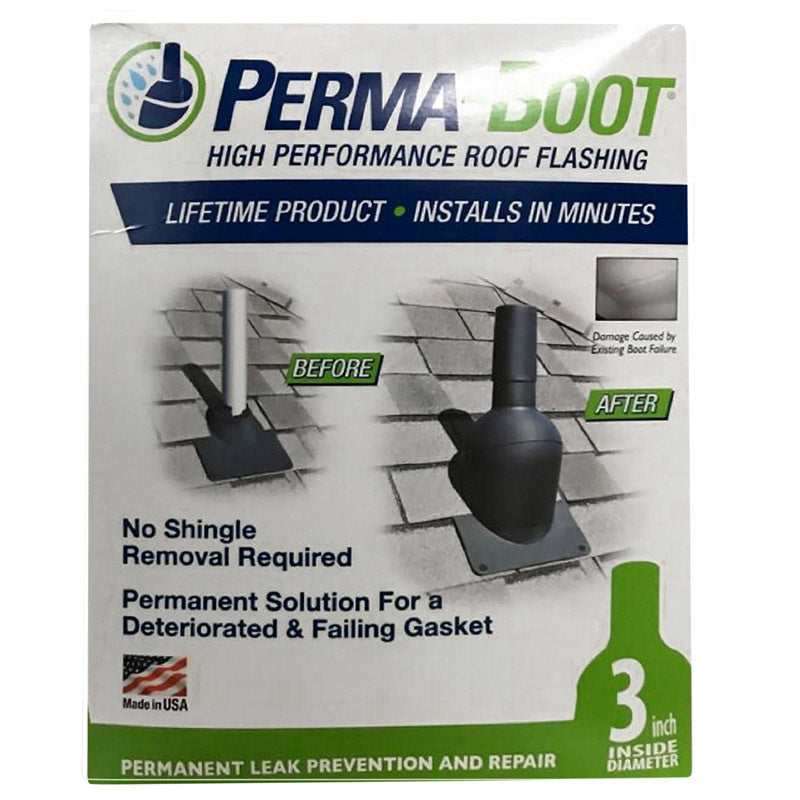 Perma-Boot 7-1/4 in. W X 8 in. L Plastic Roof Flashing Black 312-3N1 BLK