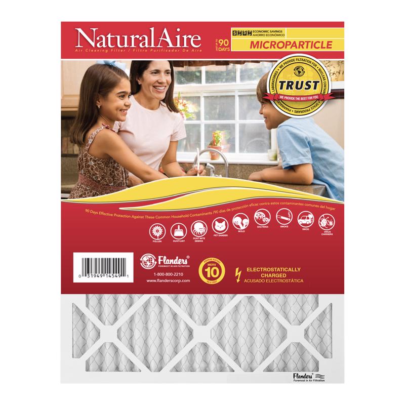 NaturalAire 16 in. W X 20 in. H X 1 in. Synthetic 10 MERV Pleated Microparticle Air Filter 85256.011620 1 pk, Pack of 6