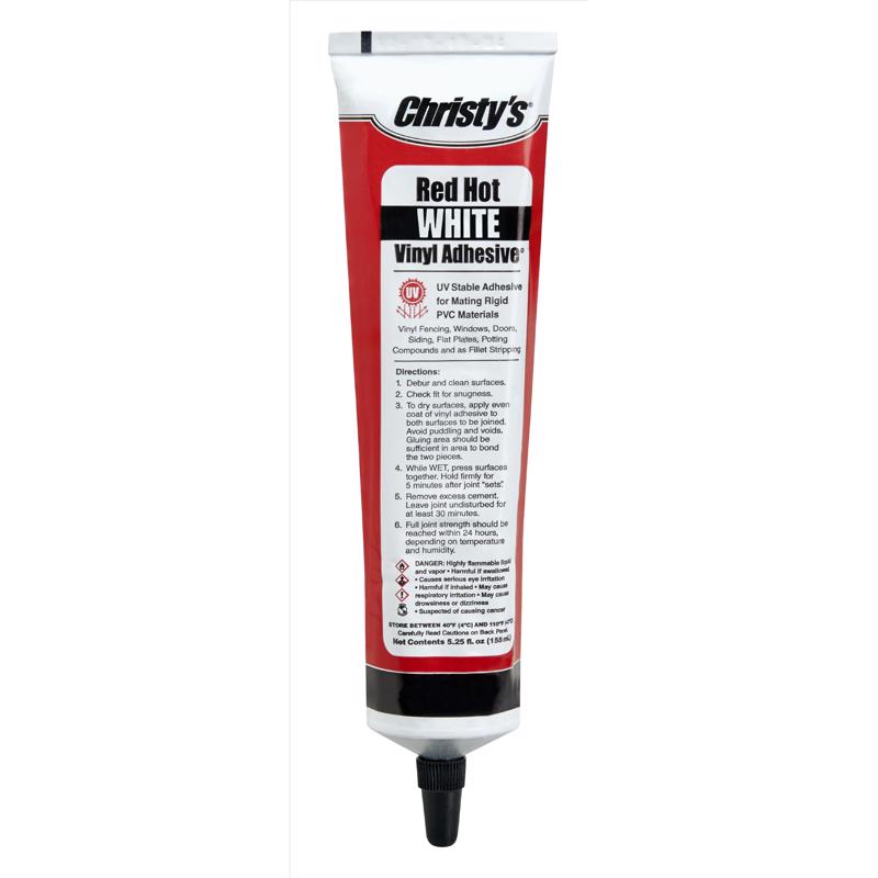 Christy's Red Hot White Adhesive and Sealant For PVC/Vinyl 5.25 oz 505115