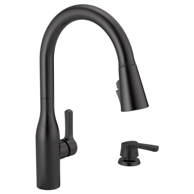 Delta Marca One Handle Matte Black Pull-Down Kitchen Faucet 19780Z-BLSD-DST