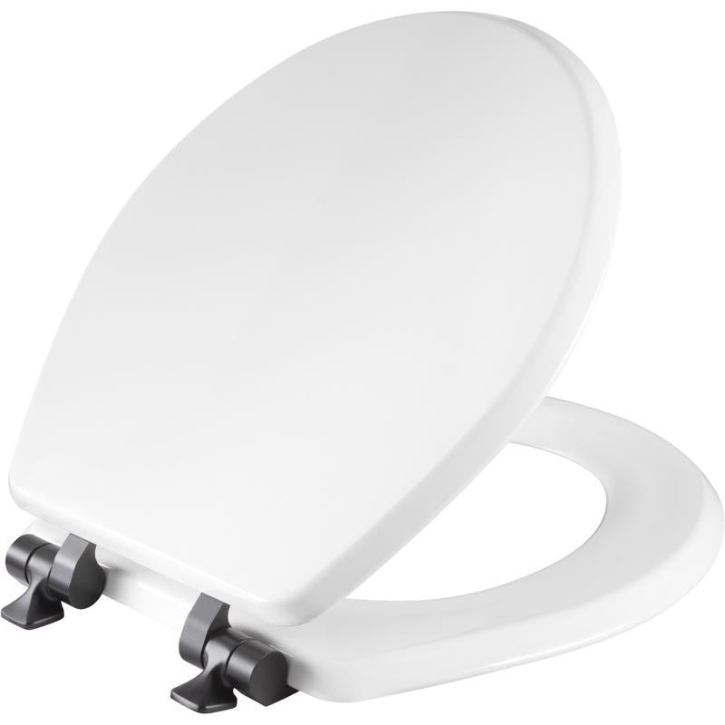 Mayfair by Bemis Benton Slow Close Round White Enameled Wood Toilet Seat 26MBSL 000