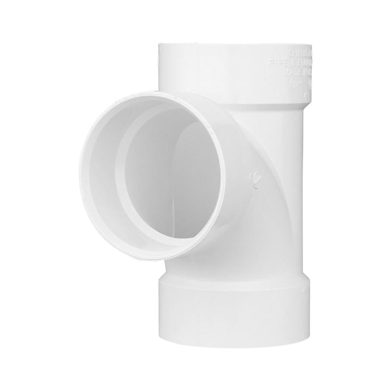 Charlotte Pipe Schedule 40 1-1/4 in. Hub X 1-1/4 in. Hub PVC Sanitary Tee PVC004000600 1 pk