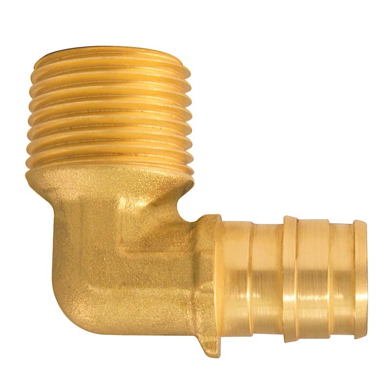 Apollo PEX-A 1/2 in. Expansion PEX in to X 1/2 in. MNPT Brass 90 Degree Elbow EPXME1212