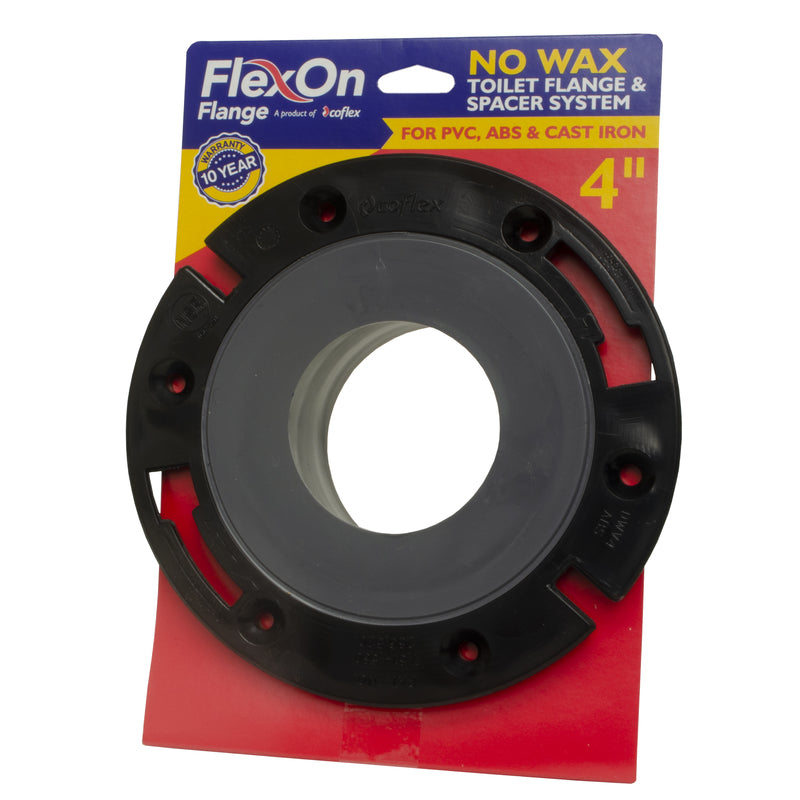 FlexOn No Wax Plastic Toilet Flange and Spacer System PB-204