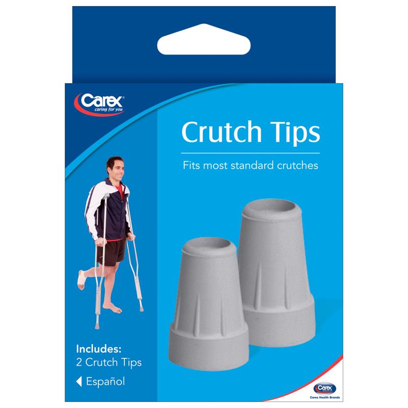 Carex Health Brands Gray Crutch Tips Rubber/Stainless Steel 7/8 in. H X 3/4 in. L FGA71600 0000