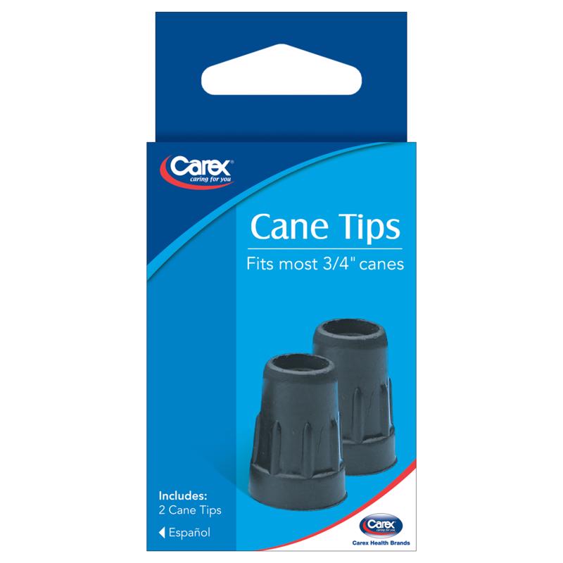 Carex Health Brands Black Walking Cane Tips Rubber/Stainless Steel FGA71800 0000