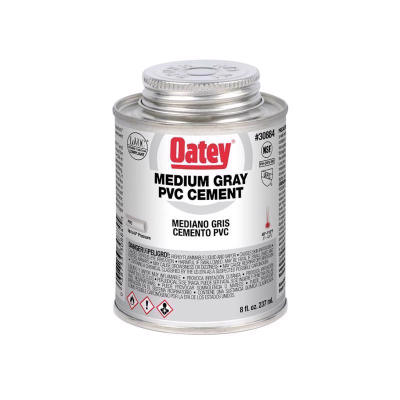 Oatey Gray Cement For PVC 8 oz 30884