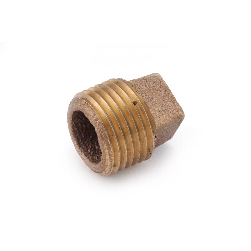 Anderson Metals 1 in. MPT Red Brass Square Head Cored Plug 738109-16