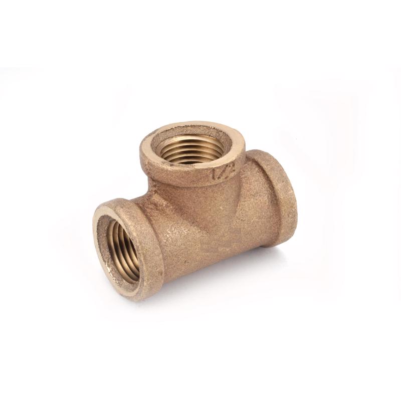 Anderson Metals Red Brass Tee, 1/2 in. FPT x 1/2 in. FPT, 738101-08