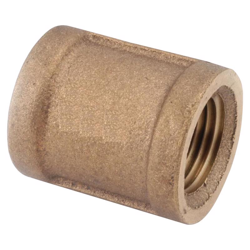 Anderson Metals Red Brass Coupling, 1/2 in. FPT x 1/2 in. FPT, 738103-08