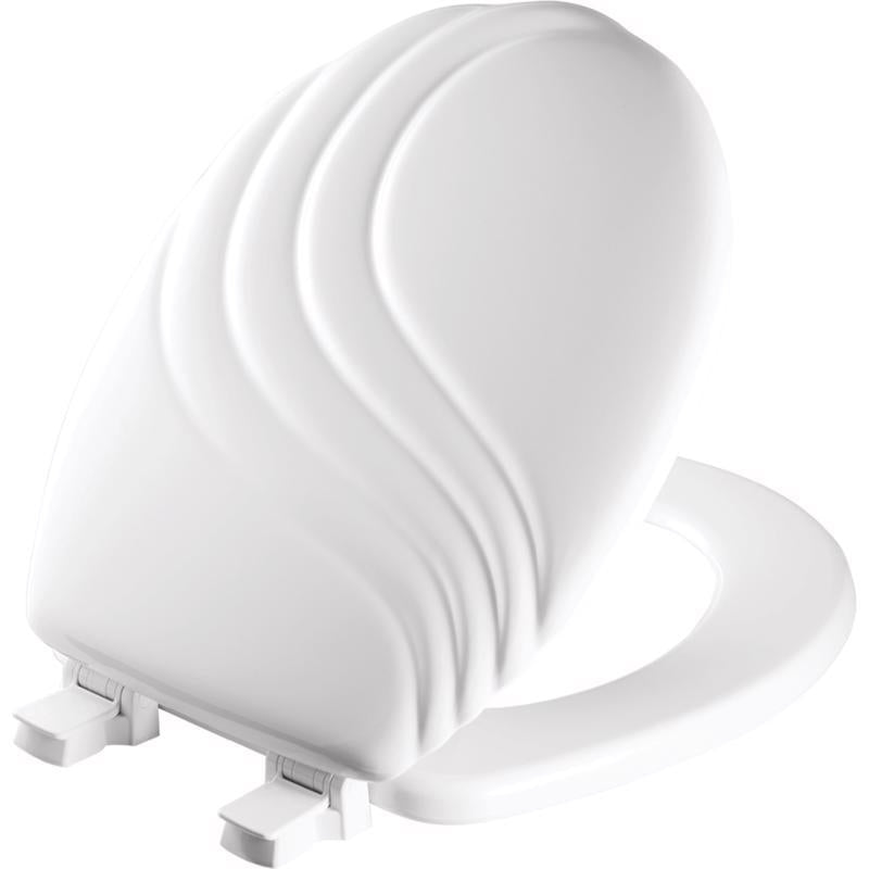 Mayfair by Bemis Swirl Round White Enameled Wood Toilet Seat 27EC-000