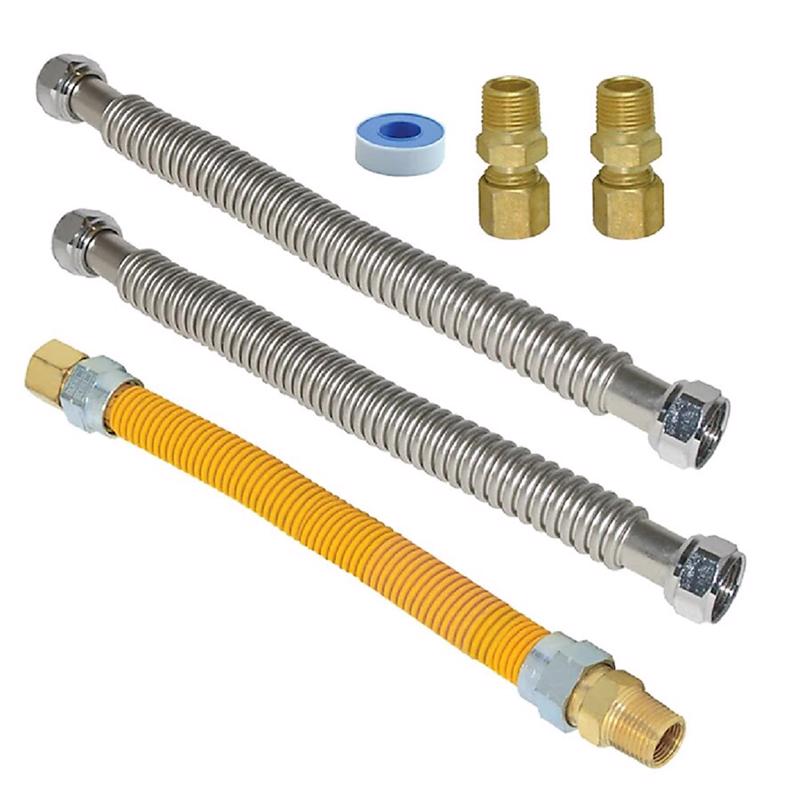 Eastman Stainless Steel Gas Water Heater Installation Kit 1.77 in. H X 23.03 in. L X 7.68 in. W 48280