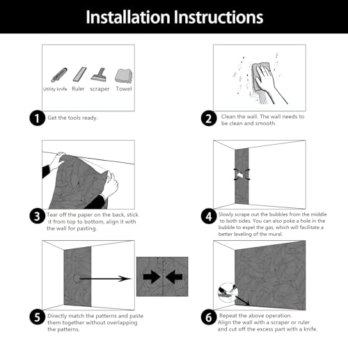 Black New York City Wallpaper Mural Peel and Stick for Bedroom