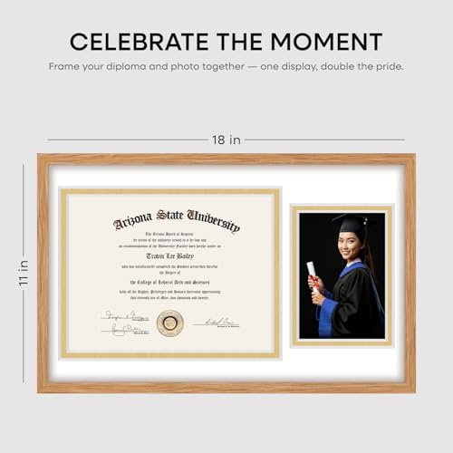 11x18 Natural Oak Diploma Frame (2 Count)