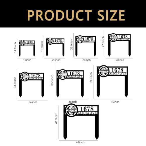 Personalized Metal Address plaque with Monogram Displays Address and Street Name