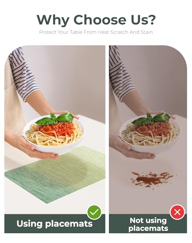 Gradient Green Woven Placemats Set of 4 (3.2 Count)