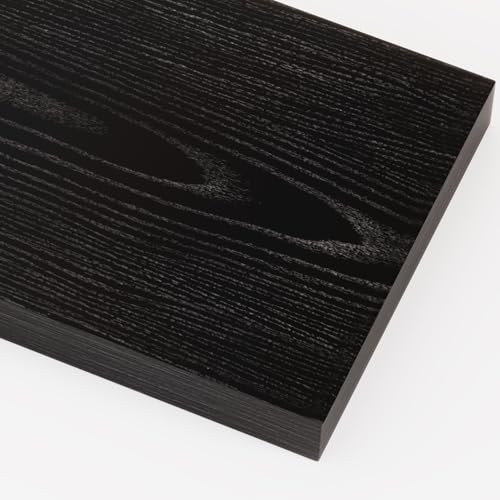 12 x 12 Deep Floating Shelves Wall Mounted Set of 2 Black (2 Count)