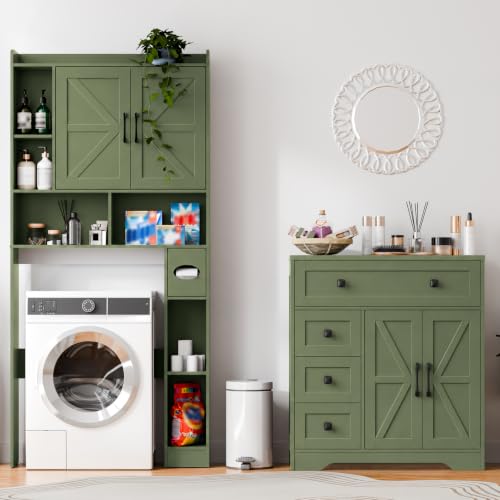 Farmhouse Storage Cabinet with 2 Doors and 4 Drawers