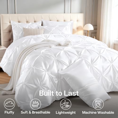 Satin Full Size Comforter Set White
