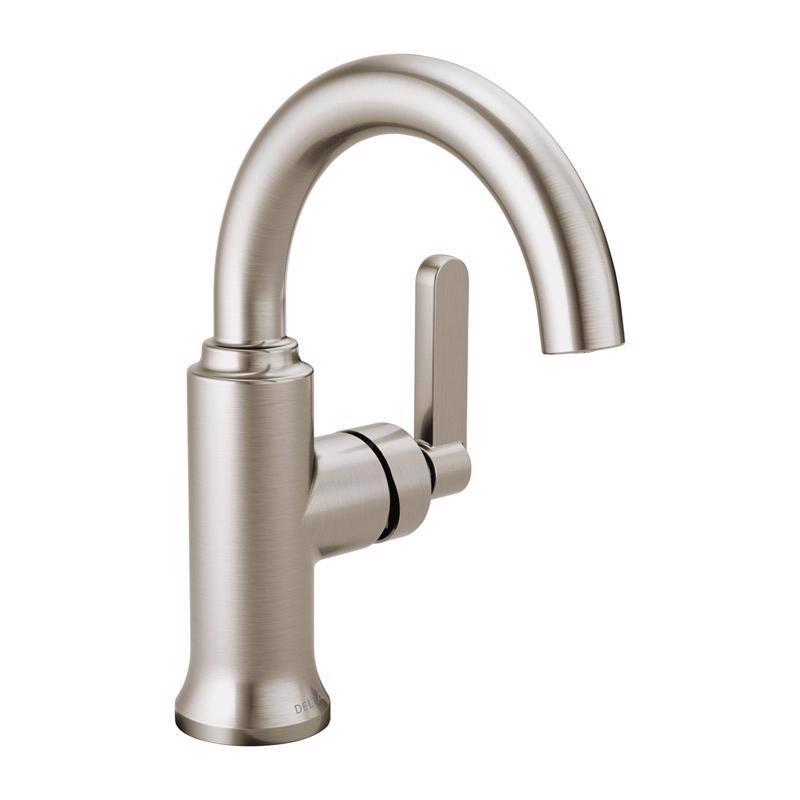 Delta Alux Brushed Nickel Contemporary Pop-up Bathroom Sink Faucet 4 in. 15769LF-SP
