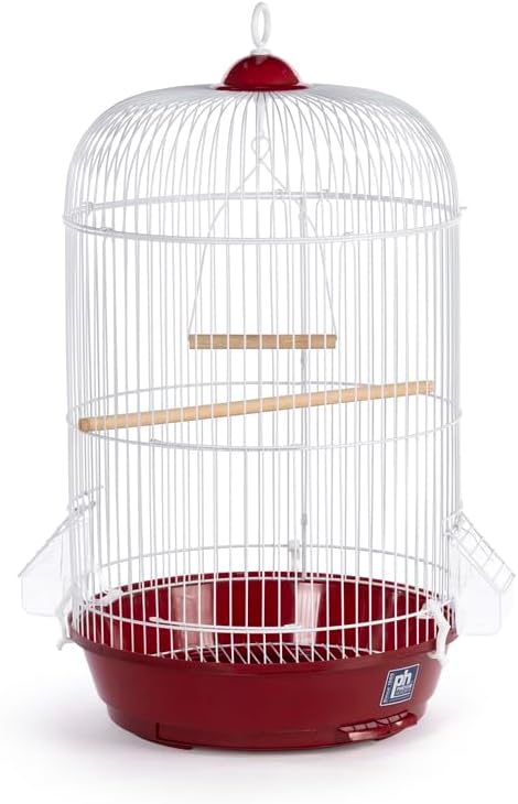 Maykoosh Art Nouveau Allure Small Round Bird Cage with Graceful Design, Durable Metal Construction, Compact Size, and Comfortable Space