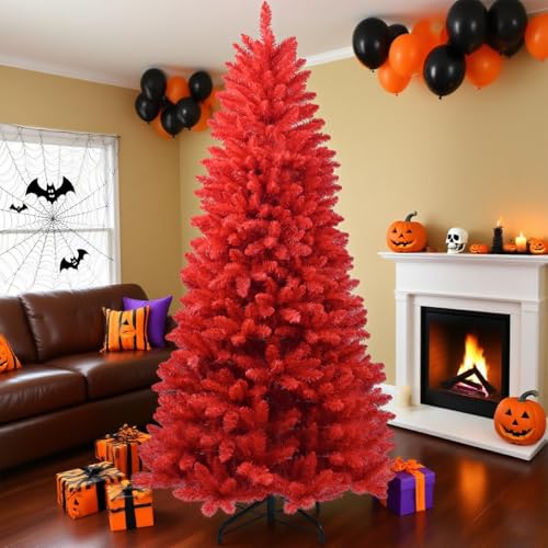 7ft Red Artificial Christmas Tree