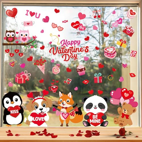 Happy Valentine's Day Window Clings 6 Sheets (6 Count)