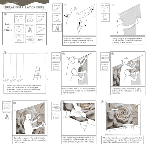 3D Rose Flower Wallpaper Large Floral wall murals for Bedroom 136"x96"