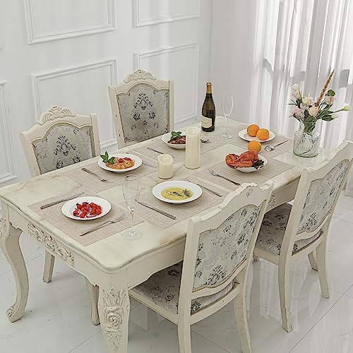 Woven Vinyl Beige Placemats Set of 24 (19.2 Count)