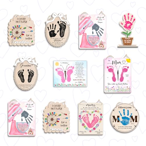DIY Mothers Day Handprint Baking Mixer Craft Shape Hanging Sign for Grandma Baking