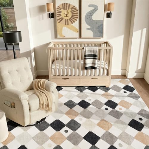 6x9 Washable Kids Rug Classroom Rug Playroom Mat Marble (54 Sq Ft)