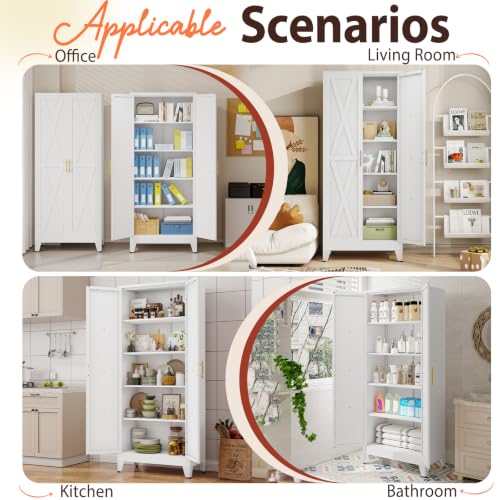 71" H Kitchen Storage Cabinet with Doors