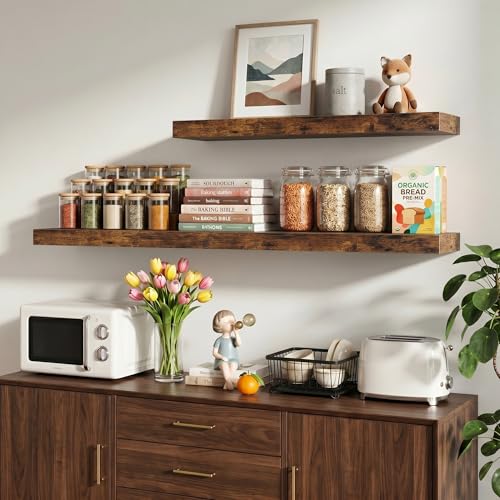 24 Inch Floating Shelves Wall Mounted for Display (2 Count)