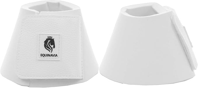 Equinavia Toki Bell Boots for Horses | Neoprene Overreach Boots - White - XL
