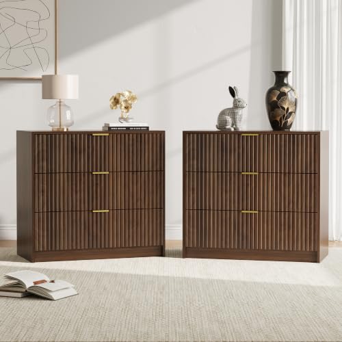 3 Drawer Nightstand Set of 2 (2 Count)