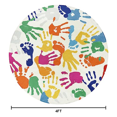 Colorful Round Rug for Kids Bedroom