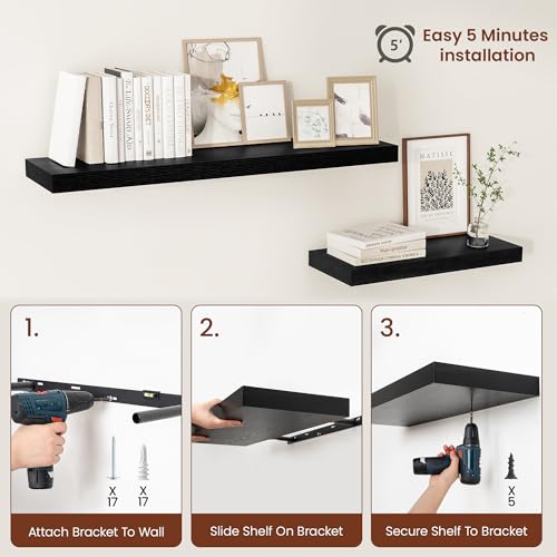 Deep Floating Shelves for Wall 16x12” Set of 2 (2 Count)